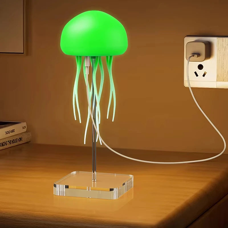 Veilleuse LED en forme de méduse avec commande vocale