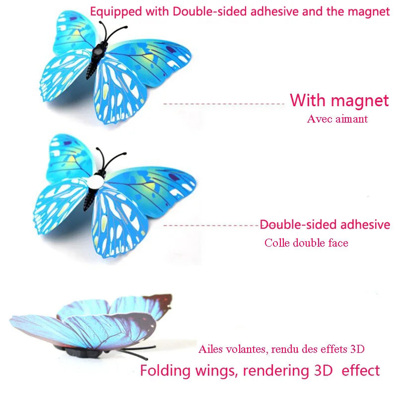 Autocollants muraux 3D papillons